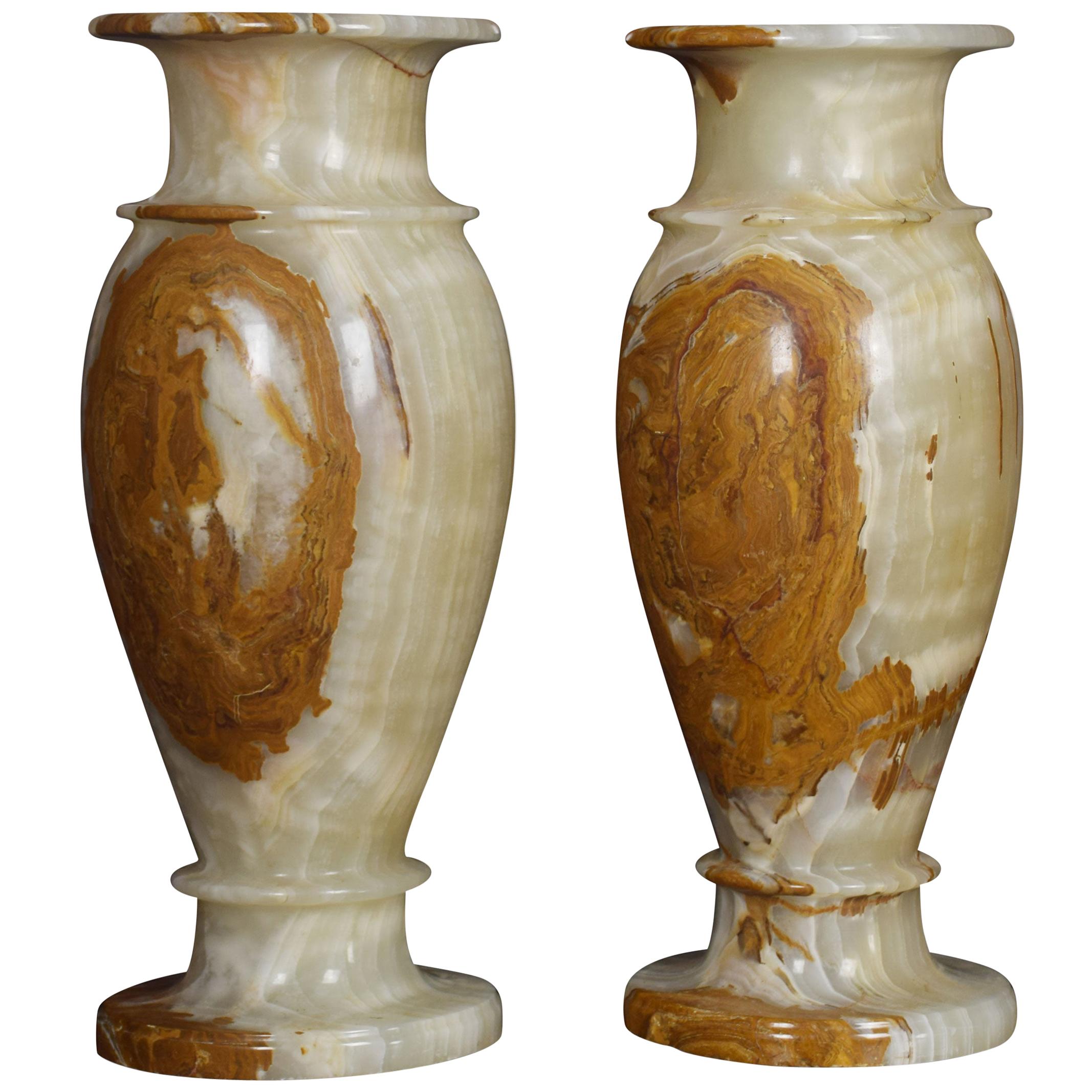 Very Large Pair of Onyx Vases
