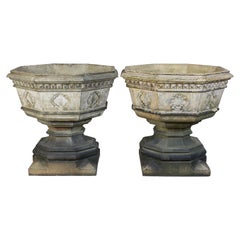 Very Large Pair of Pulham Gothic Garden Urns