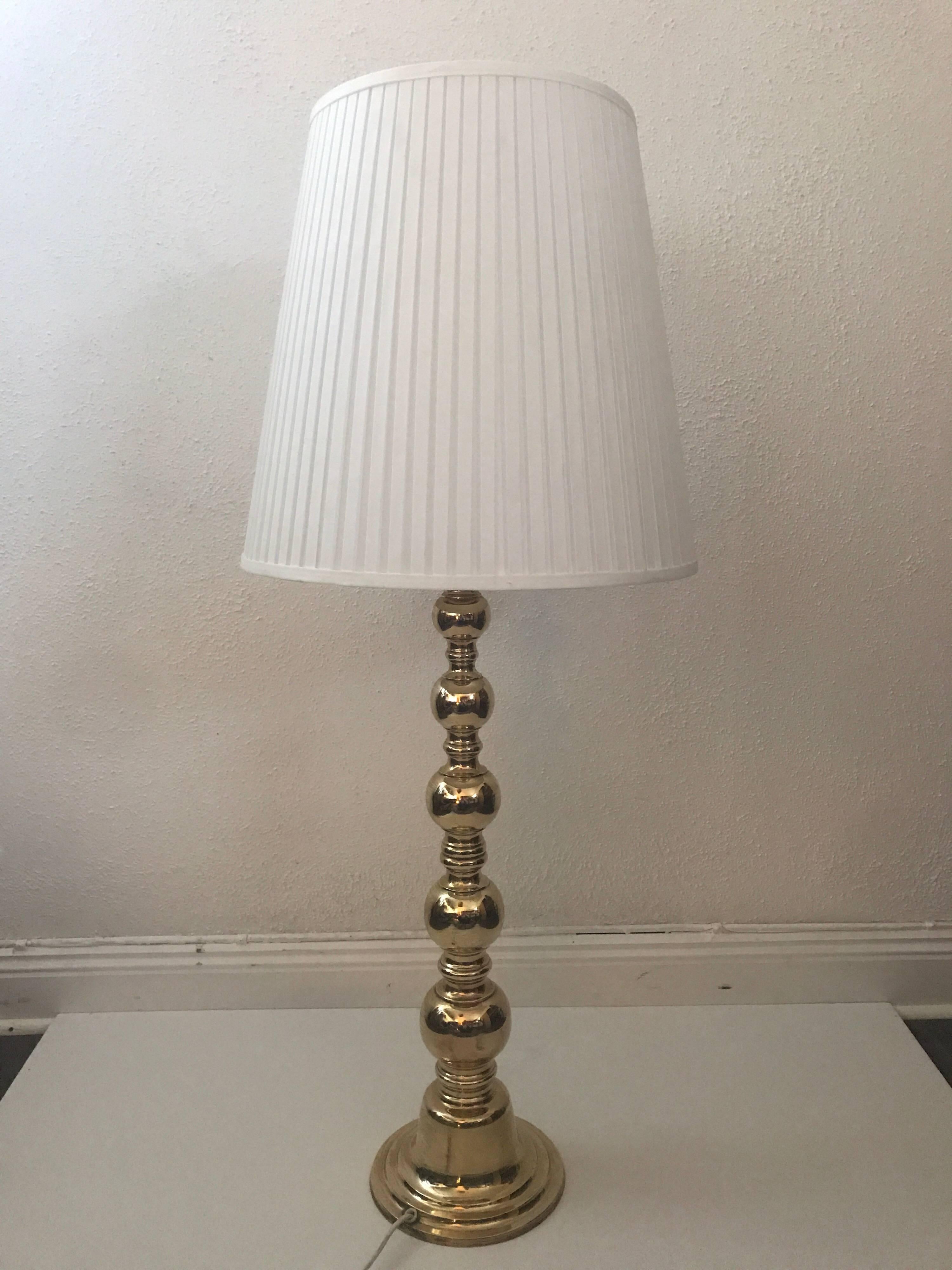 Very Large Pair of Swedish Nordiska Kompaniet NK Brass Table Lamps, 1950 In Excellent Condition For Sale In Drottningholm, SE