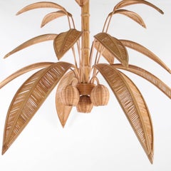 Very large palmtree/coconut rattan chandelier