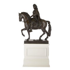 Very Large Patinated Bronze Sculpture of Louis XIV after Girardon