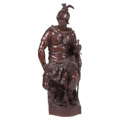 Very Large Paul du Bois Bronze Sculpture Entitled Le Courage Militaire