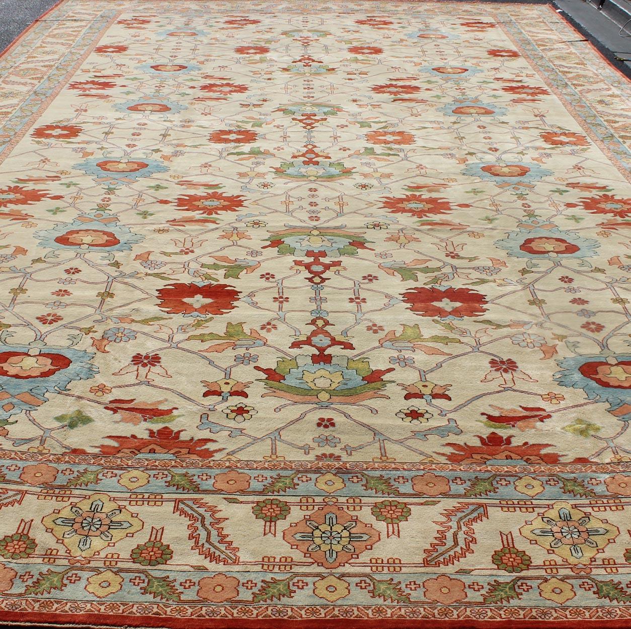 Late 20th Century Very Large Persian Serapi colorful Rug by Keivan Woven Arts For Sale