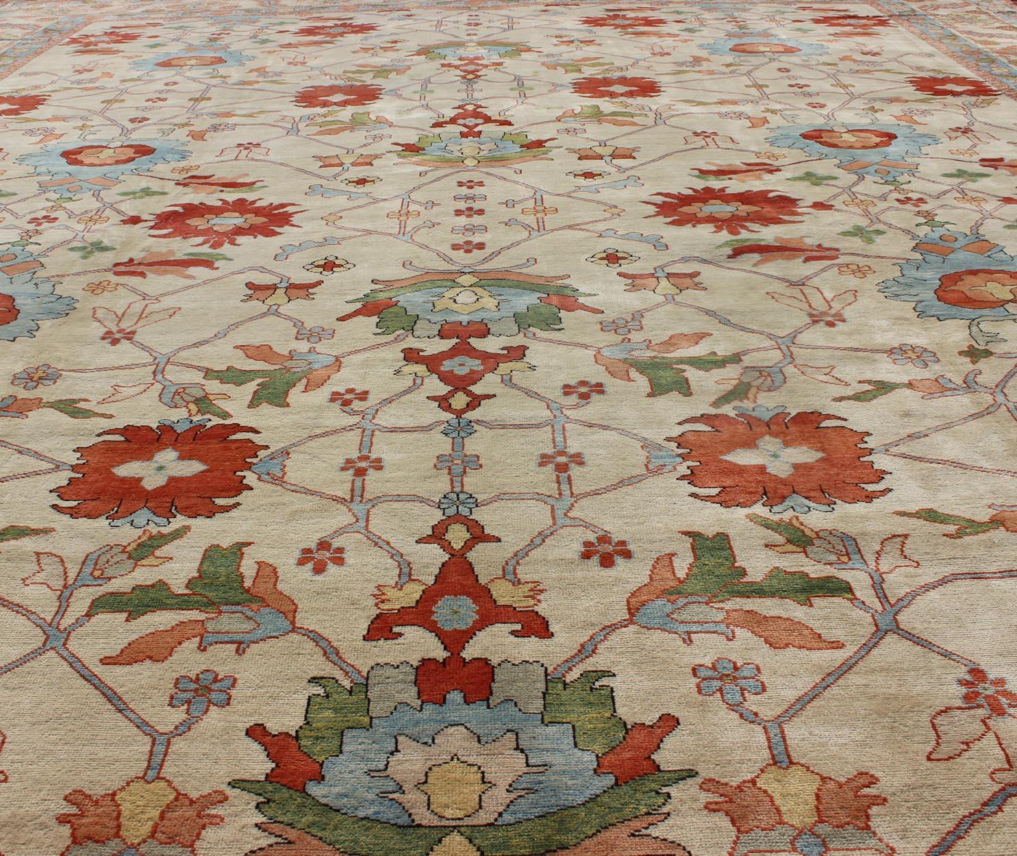 Großer farbenfroher persischer Serapi-Teppich von Keivan Woven Arts, Persisch im Angebot 2
