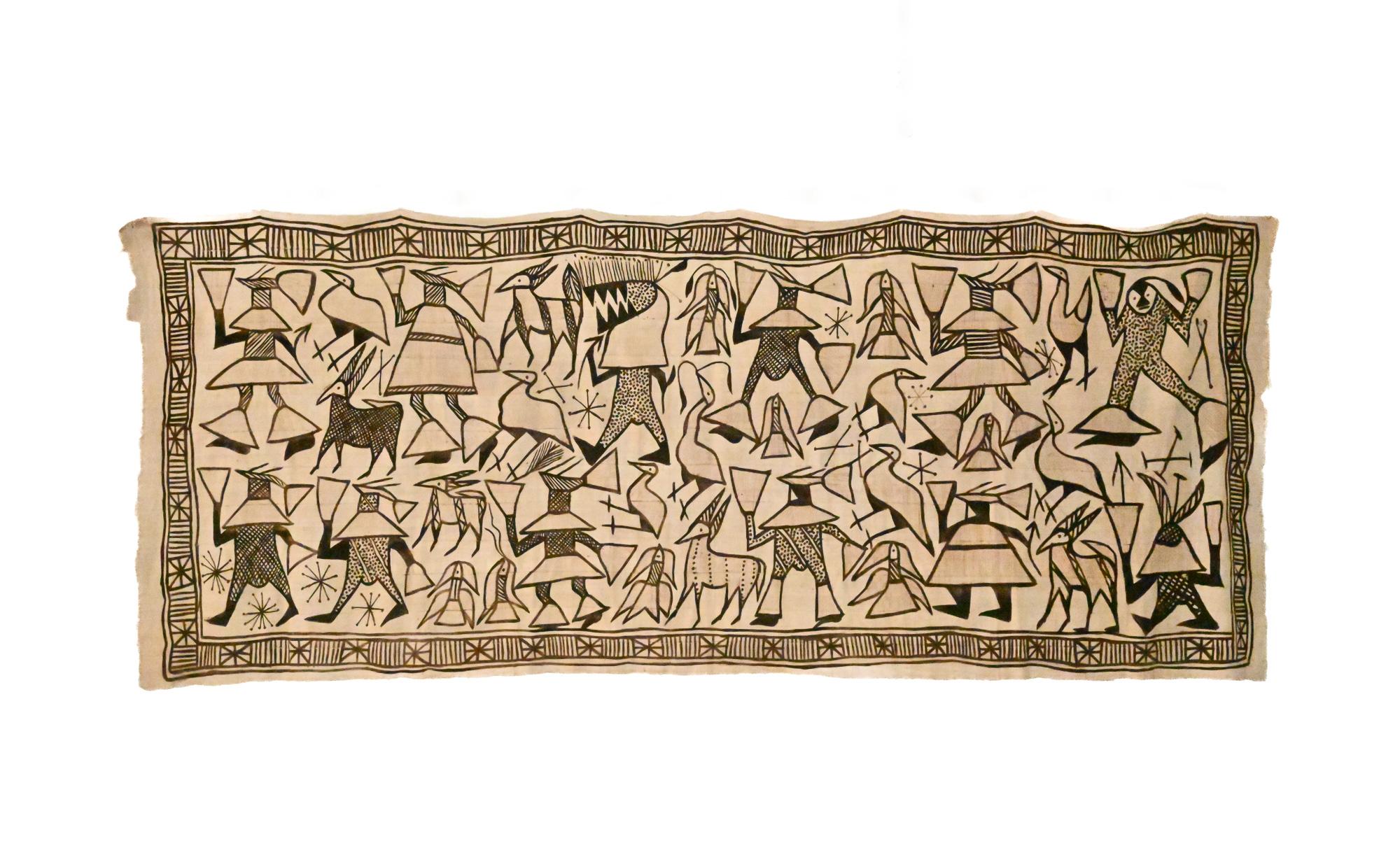 20th Century Very large pictorial Korhogo cloth Ivory Coast For Sale