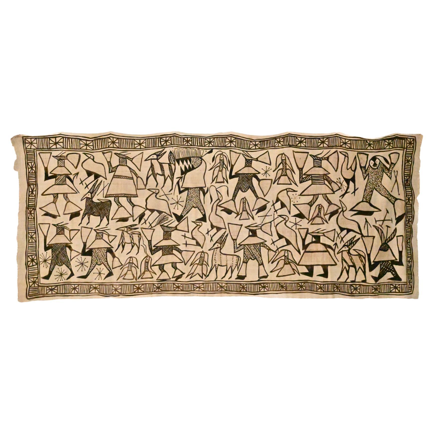 Very large pictorial Korhogo cloth Ivory Coast For Sale