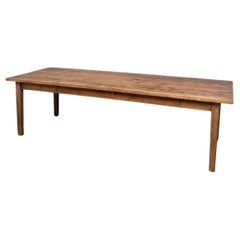 Very large pine farm french table with spindle legs