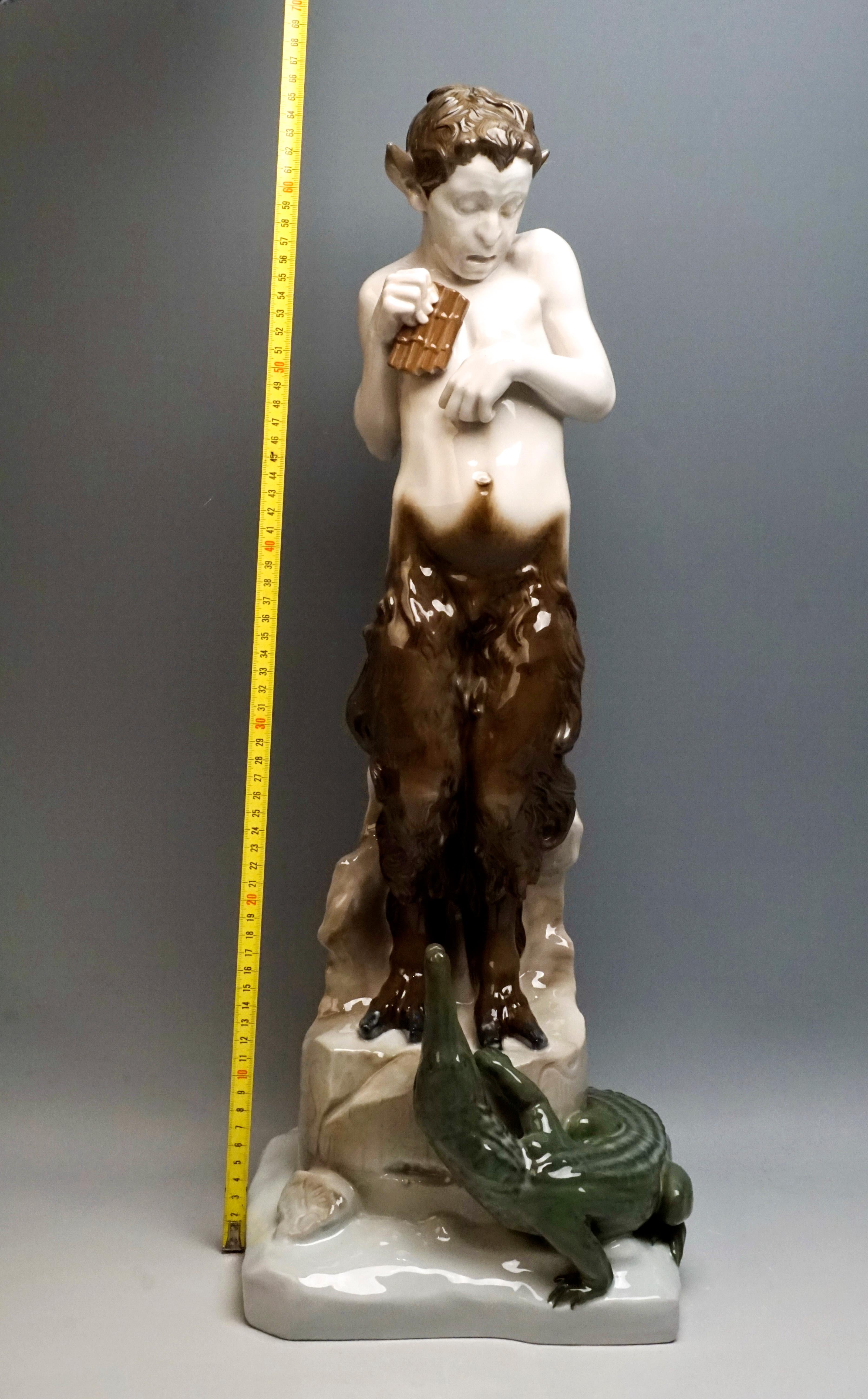 Very Large Porcelain Figure Faun with Crocodile Rosenthal Selb, Germany For Sale 2