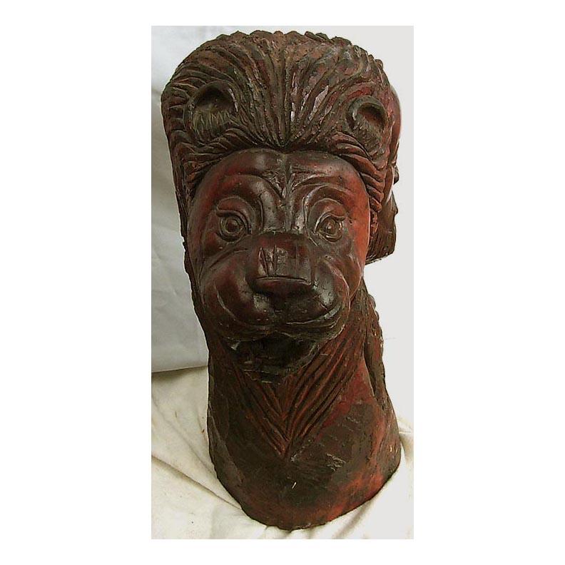 Very Large, Powerful African-American Carving of a Man and Lion For Sale 6