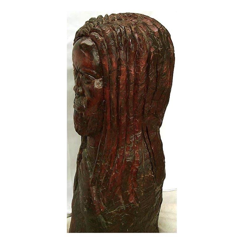 Very Large, Powerful African-American Carving of a Man and Lion For Sale 8