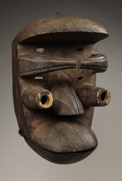 Very Large Powerful Dan Guere We Mask Tubular Eyes Ivory Coast Africa ex Fearing