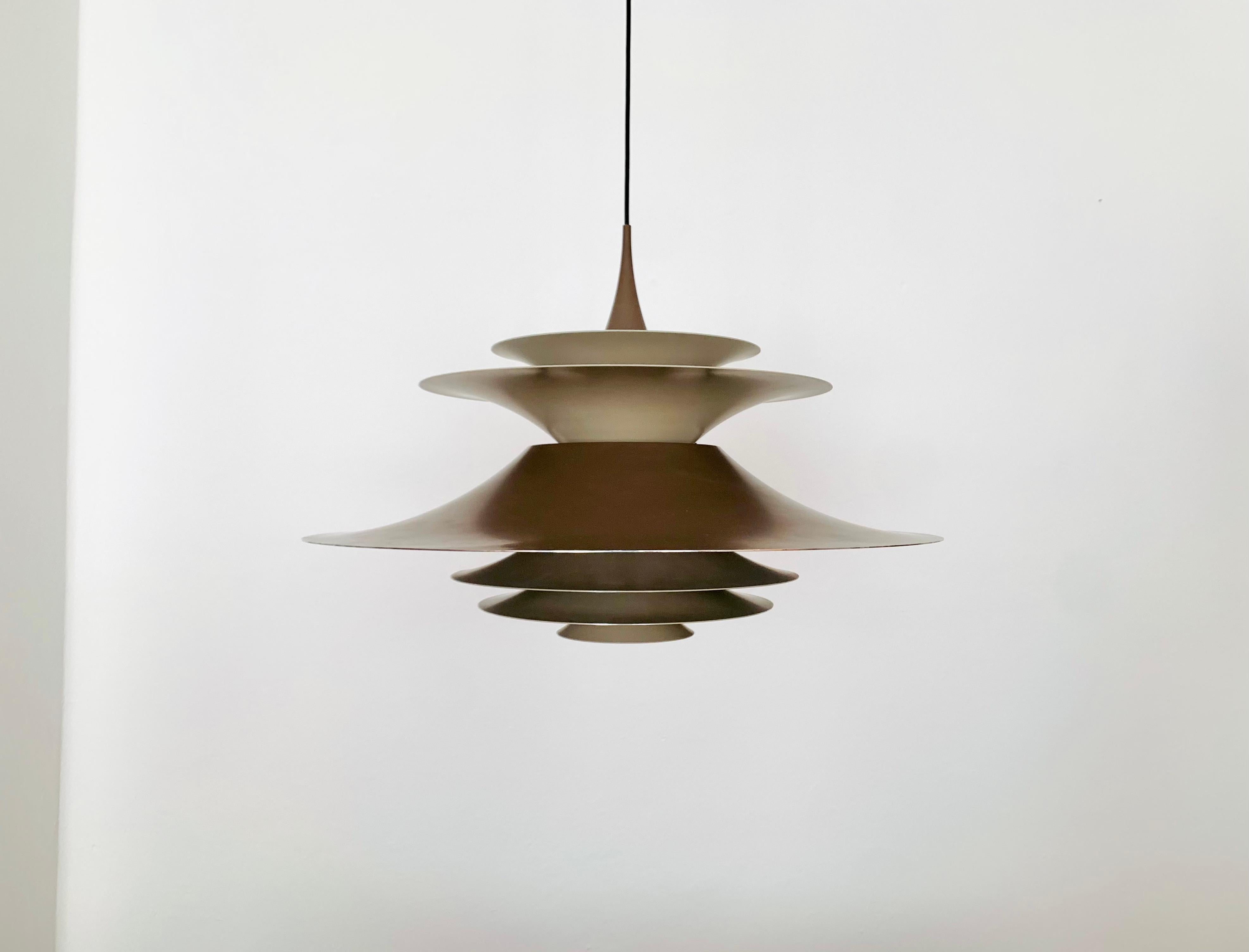 Scandinavian Modern Very Large Radius 3 Pendant Lamp by Erik Balslev for Fog and Morup