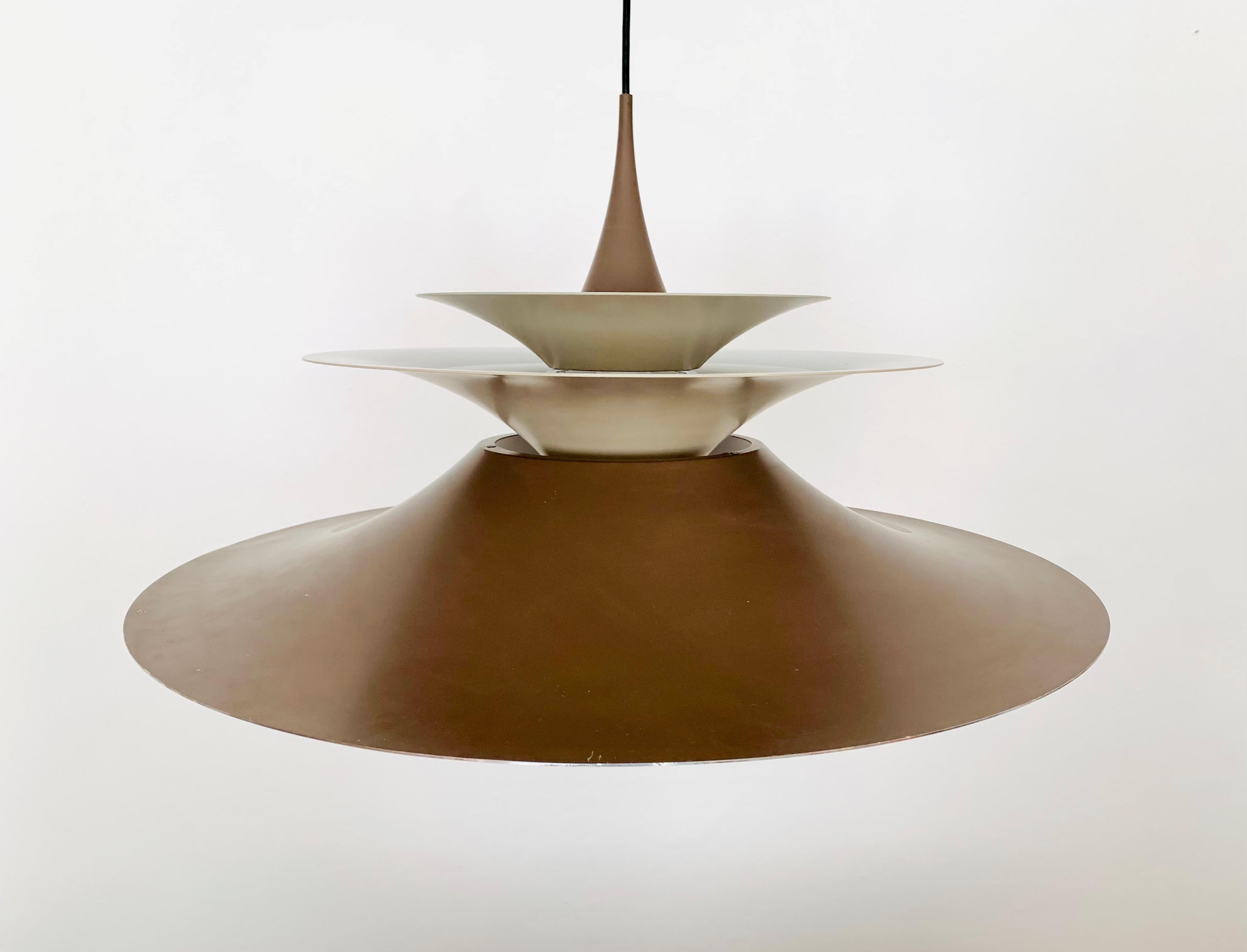 Metal Very Large Radius 3 Pendant Lamp by Erik Balslev for Fog and Morup