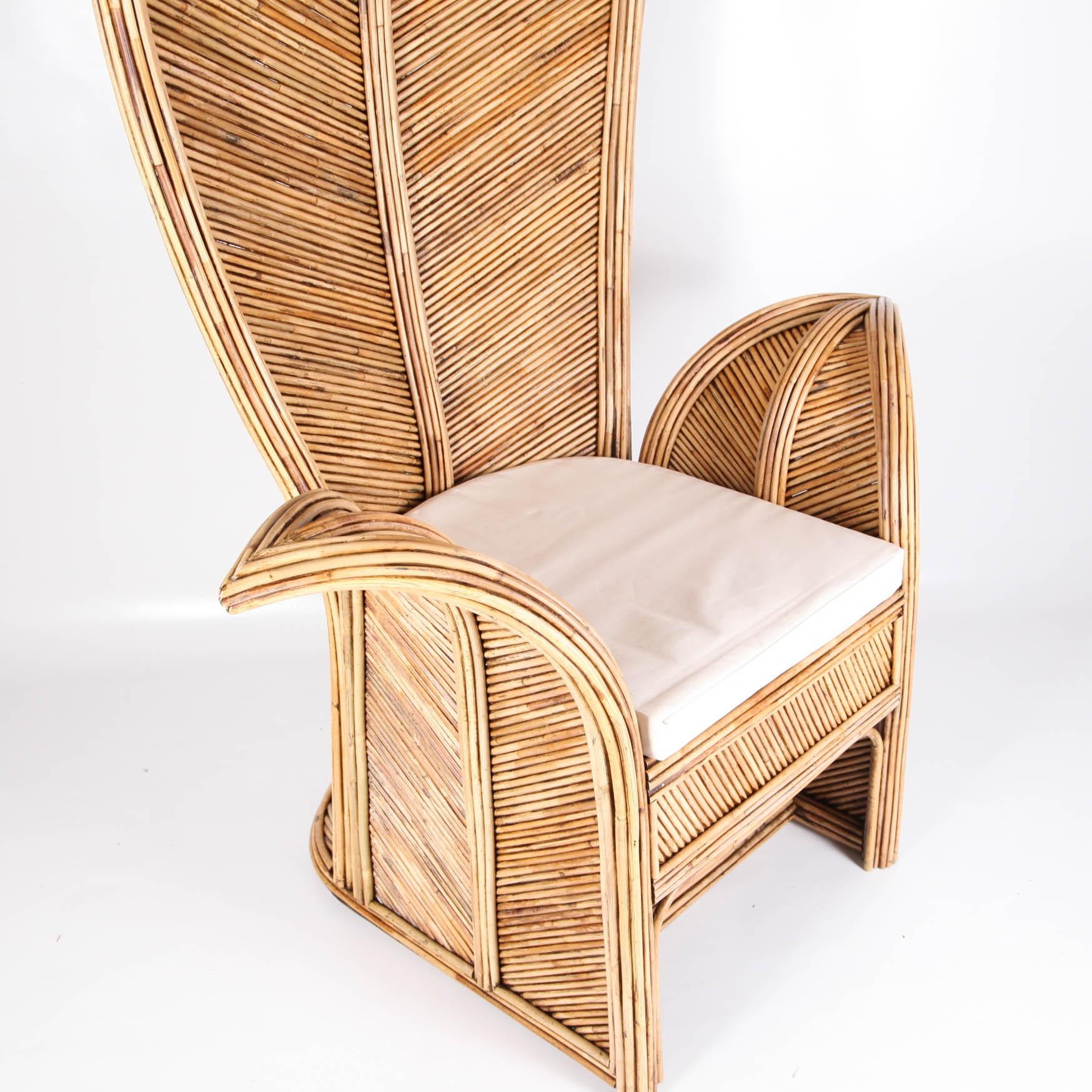 Contemporary Very Large Rattan Armchair For Sale