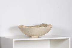 Very Large Reclaimed Antique Stone Bowl - English Millstone Grit Sandstone