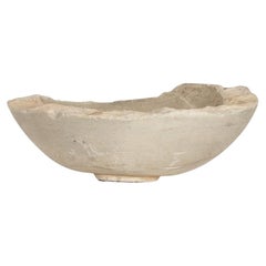 Very Large Reclaimed Antique Stone Bowl - English Millstone Grit Sandstone