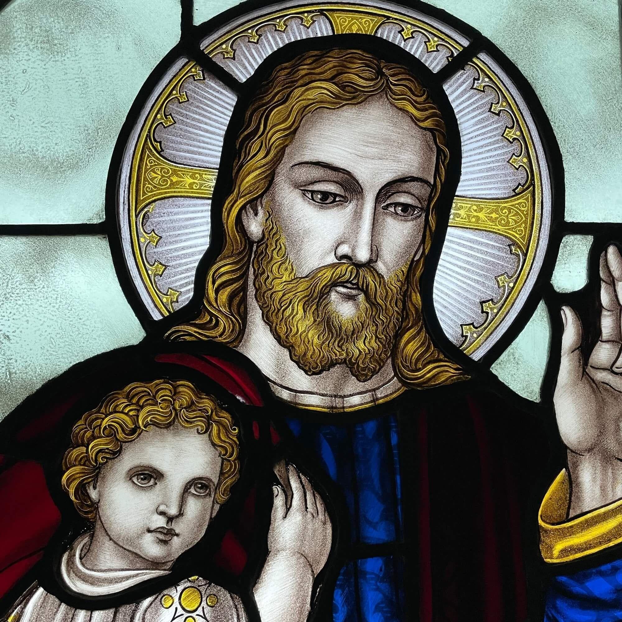 Inglese Una vetrata religiosa di recupero molto grande in vendita