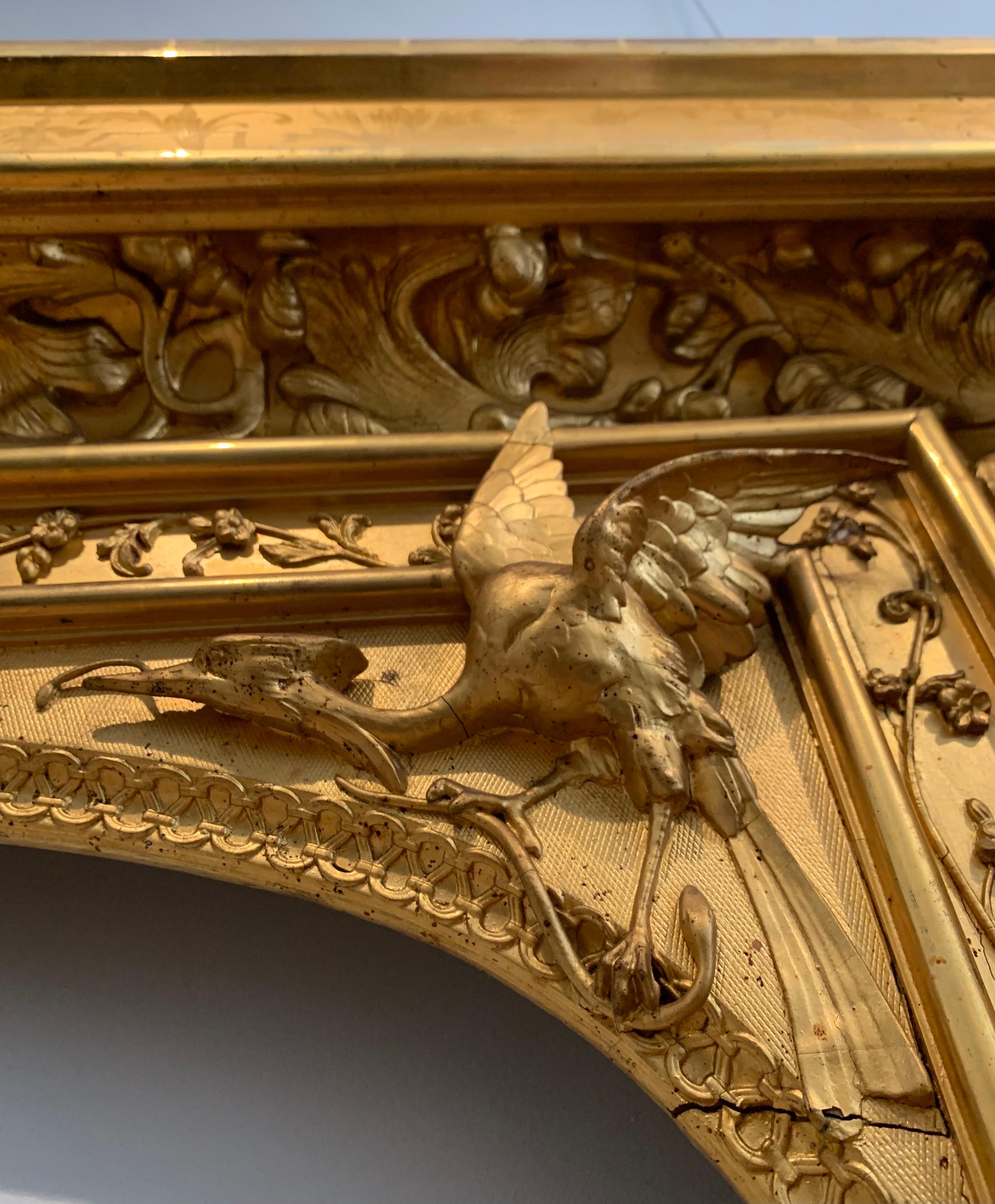 Sehr großer vergoldeter französischer Rahmen im Renaissance-Revival-Stil des 19. Jahrhunderts, um 1835 im Angebot 4