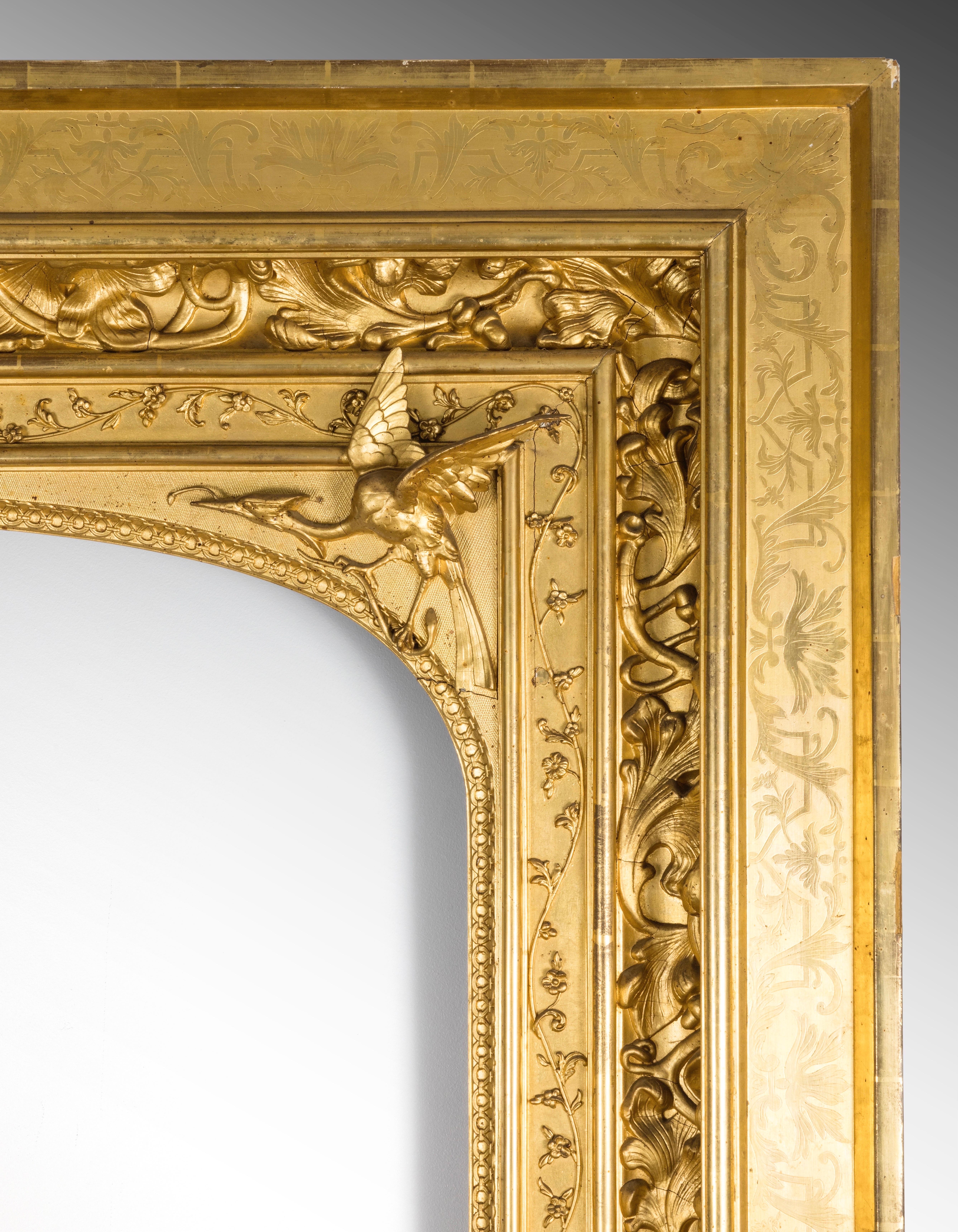 Sehr großer vergoldeter französischer Rahmen im Renaissance-Revival-Stil des 19. Jahrhunderts, um 1835 (Neorenaissance) im Angebot