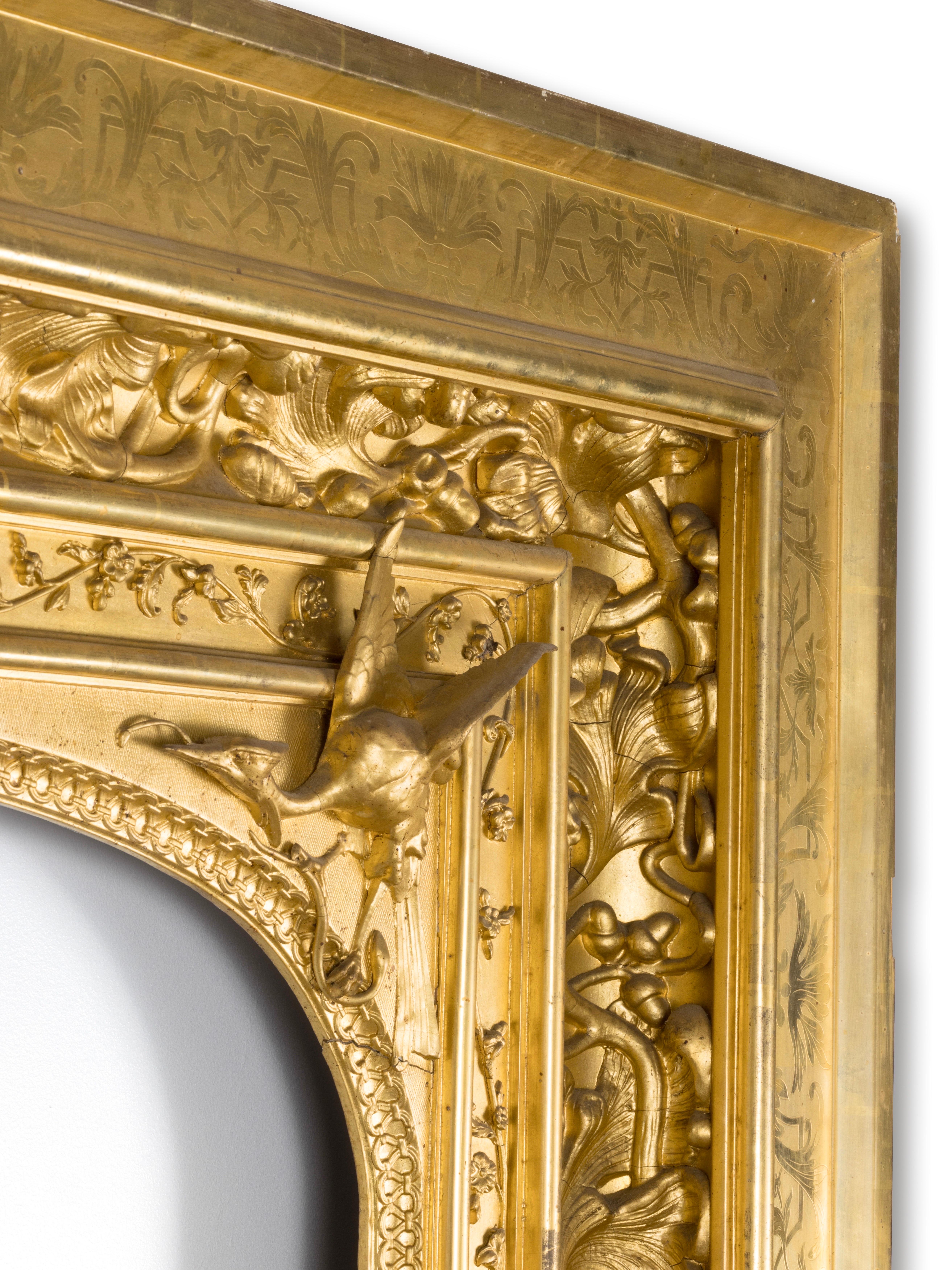 Very Large Renaissance Revival Gilded French Frame 19th Century, Circa 1835 For Sale 3