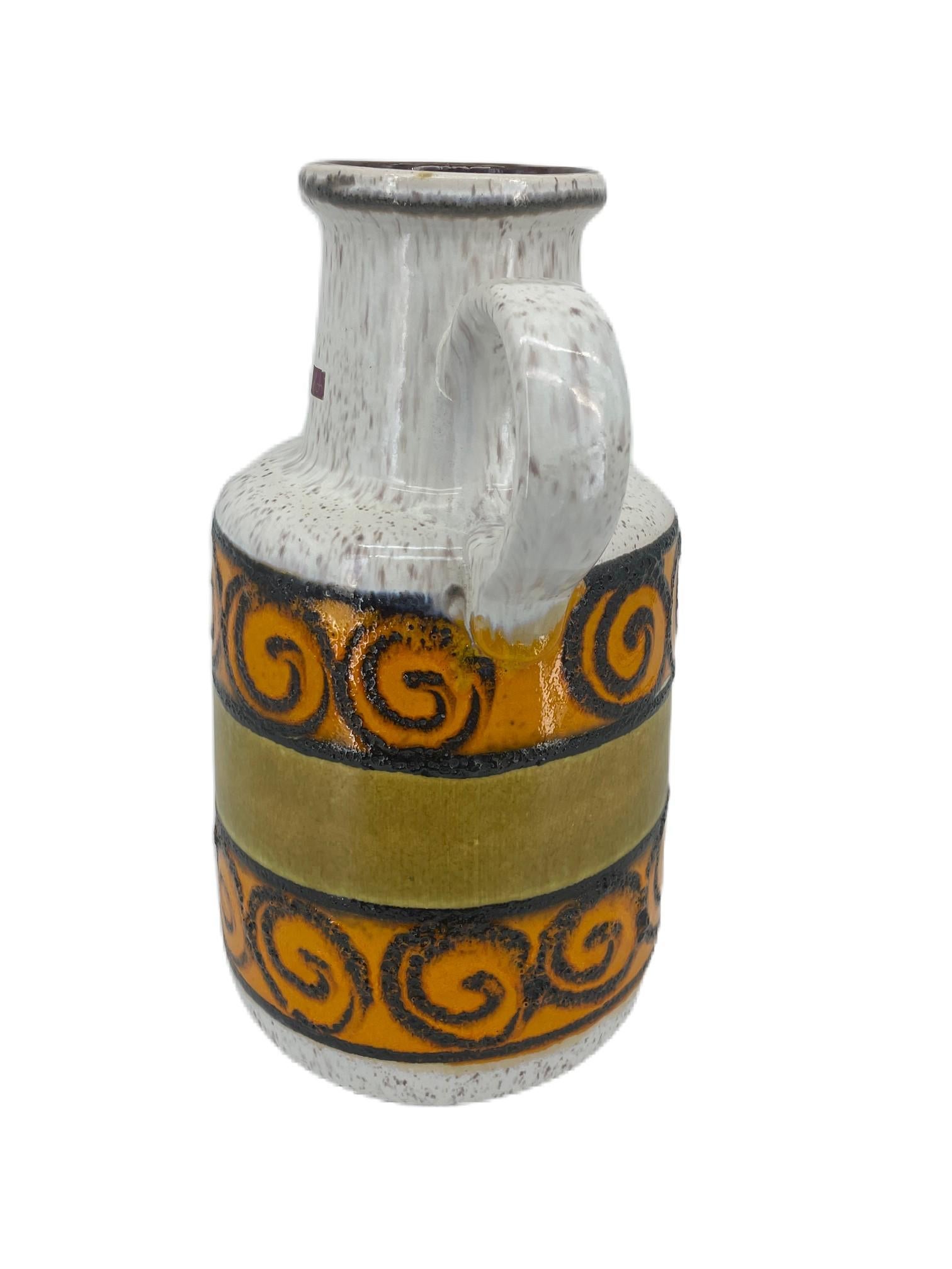 Mid-Century Modern Très grand vase rétro vintage Allemagne de l'Ouest Scheurich Fat Lava Vase / Vase de sol / Ear en vente