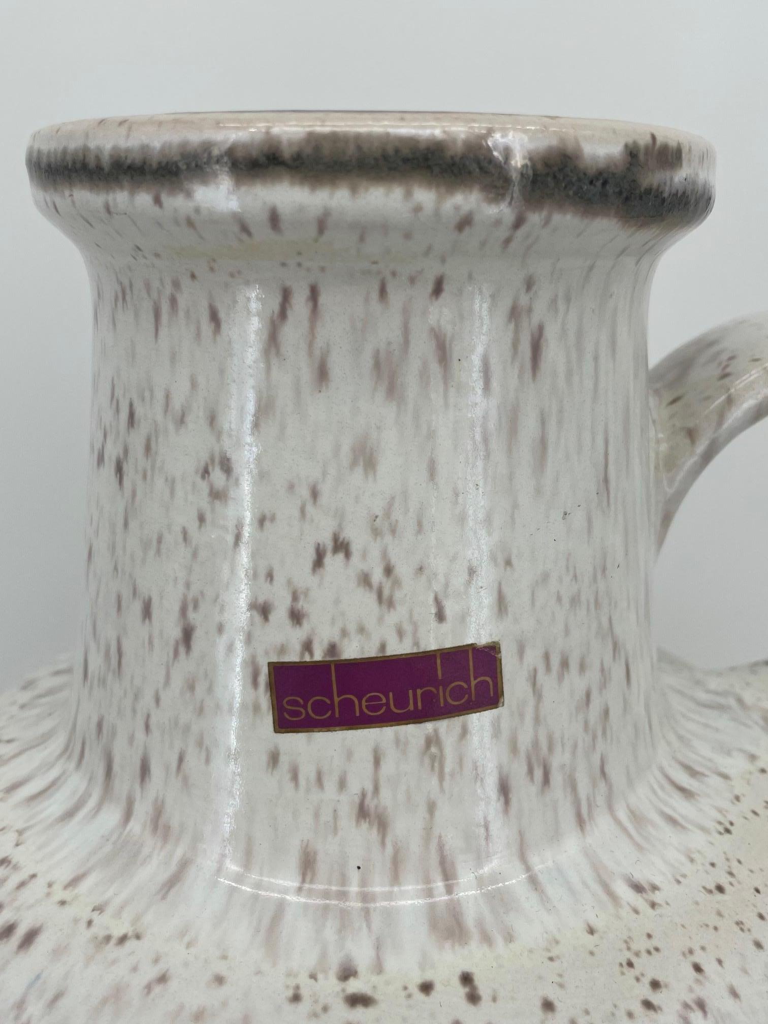 Sehr große Retro Vintage Westdeutschland Scheurich Fat Lava Vase / Bodenvase / Ohrgehänge (Mitte des 20. Jahrhunderts) im Angebot