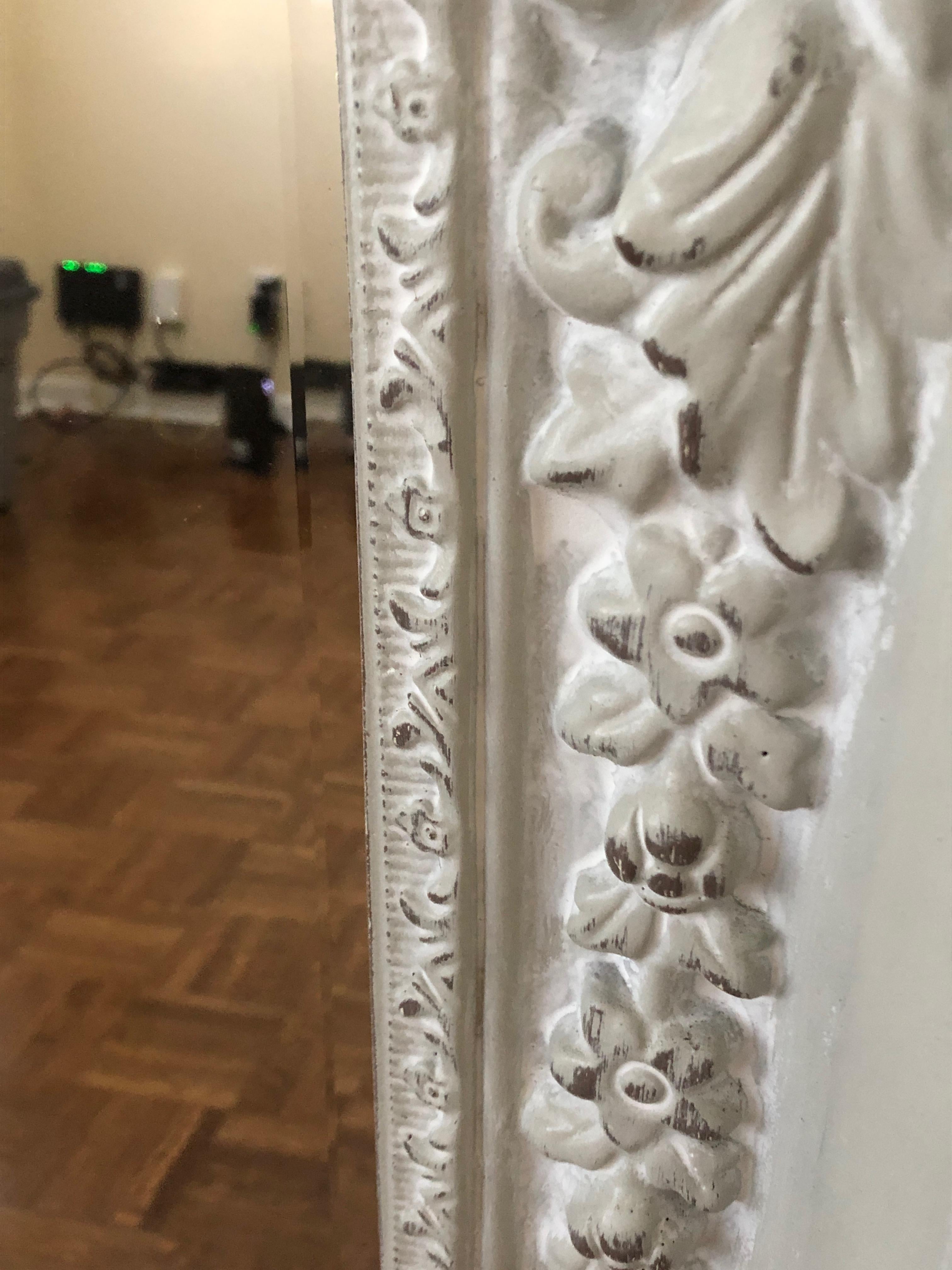 Very Large Romantic French Style Light Gray Mirror 3