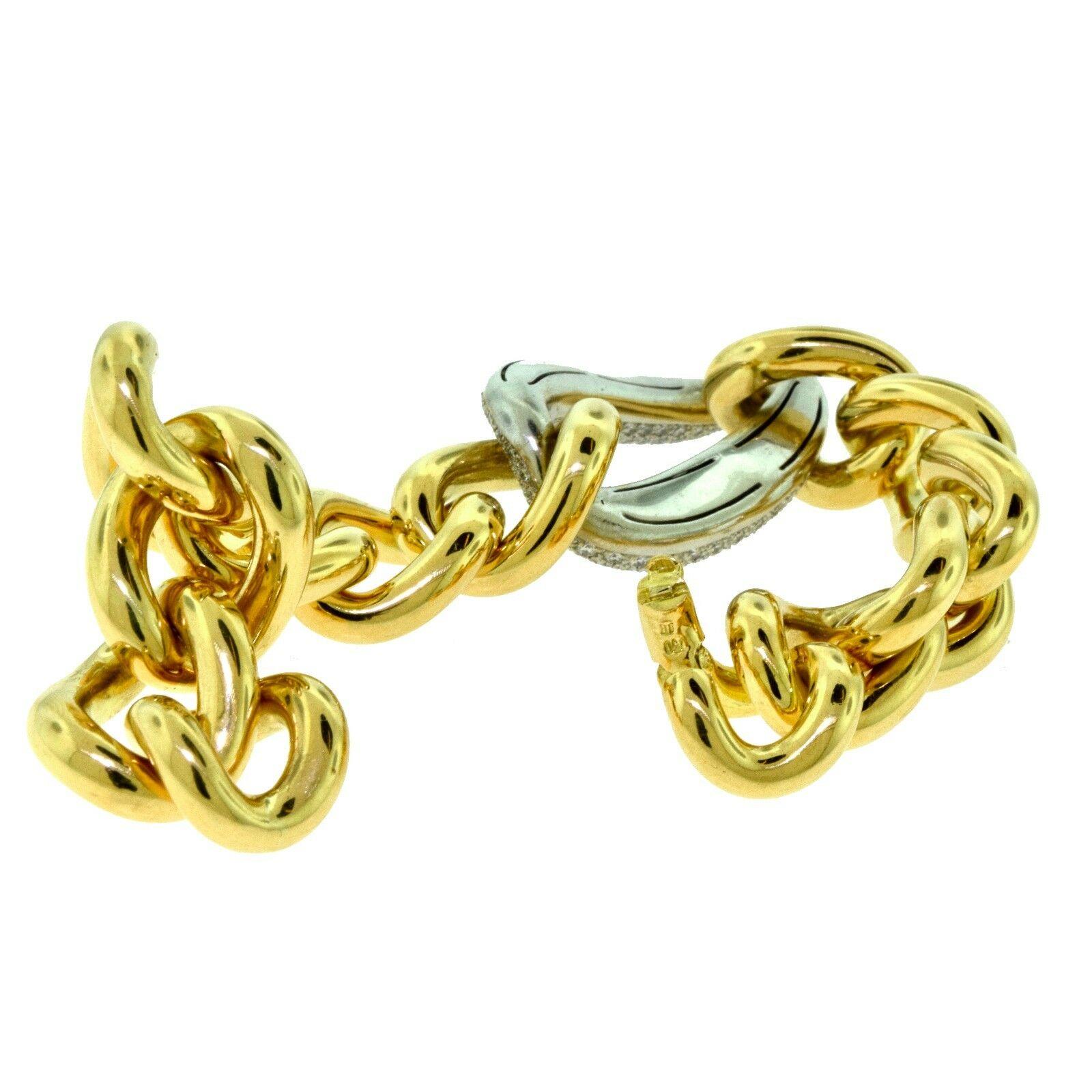 Kette-Gliederarmband aus Roségold mit Diamanten für Damen oder Herren