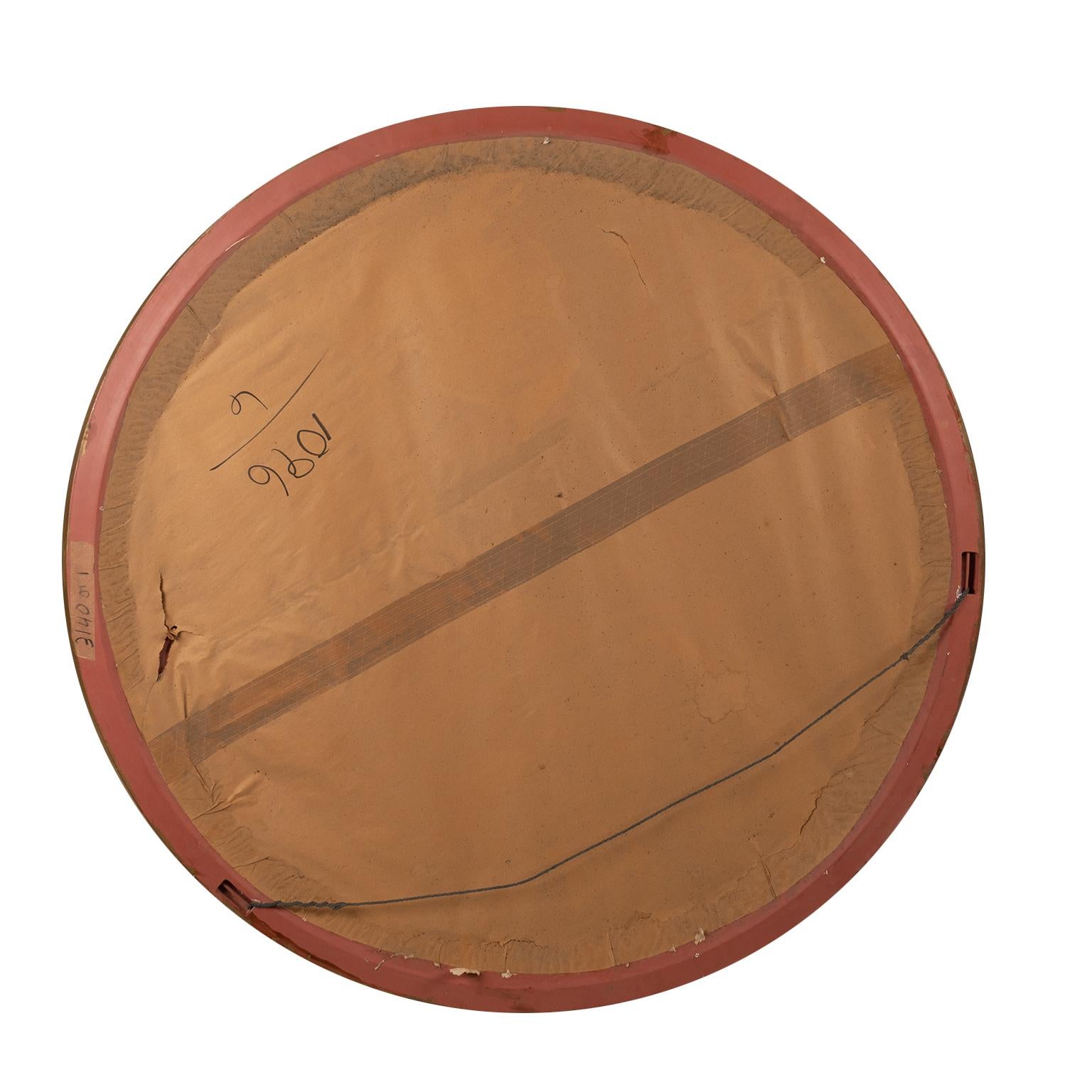 Molded Very Large Round Gold Gilt Mirror, Italy