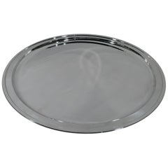 Very Large Round Sterling Silver Serving Tray by Tiffany & Co.