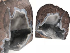 Very Large Ryolite, Agate, and Quartz Bookends from Western United States