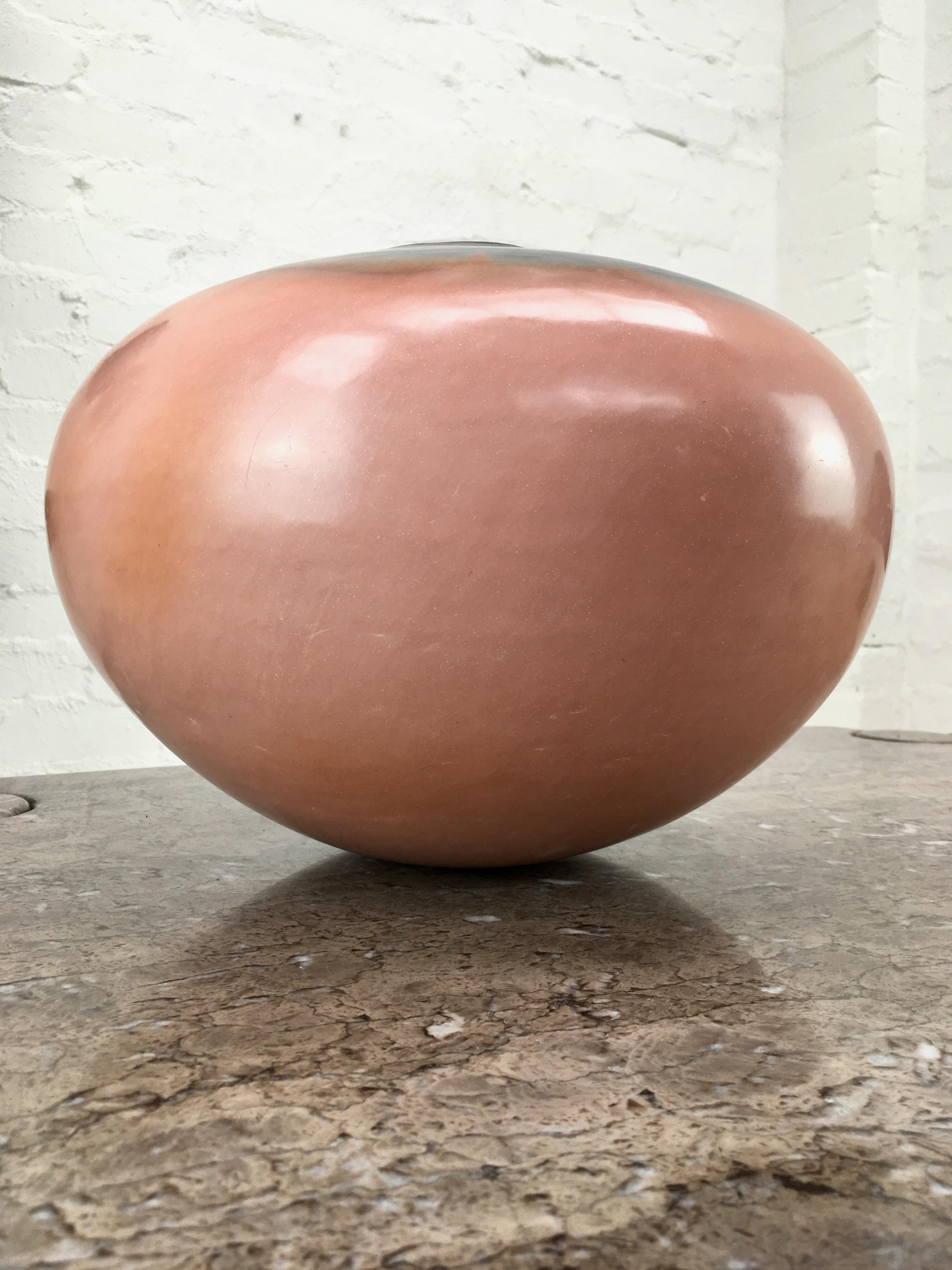 Very Large Saggar Fired Burnished Clay Vessel, 1980s, Jill Symes For Sale 1