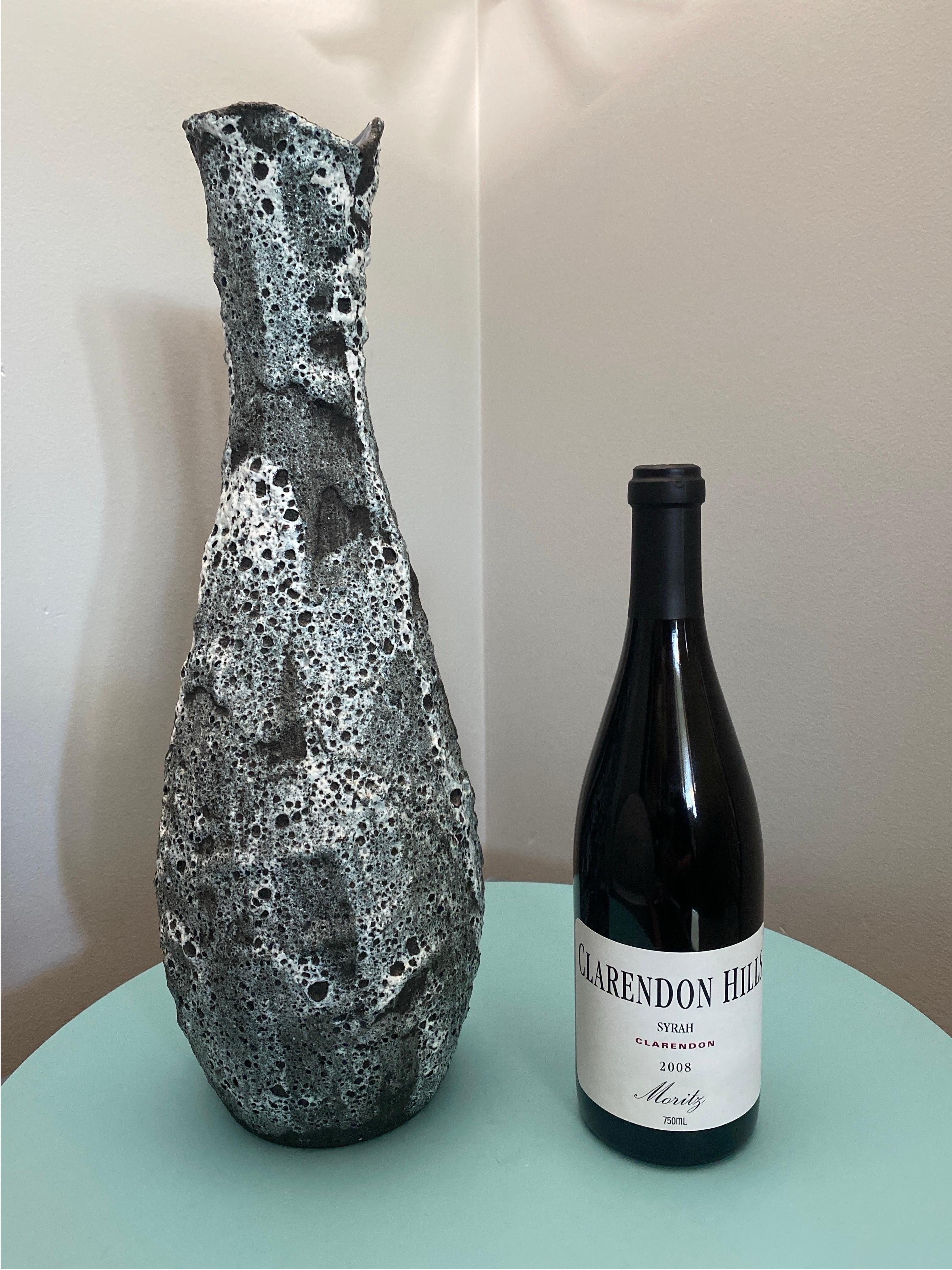 Very Large San Marino Bottle Vase Smalto Roccia Glaze Italy 1950s For Sale 10