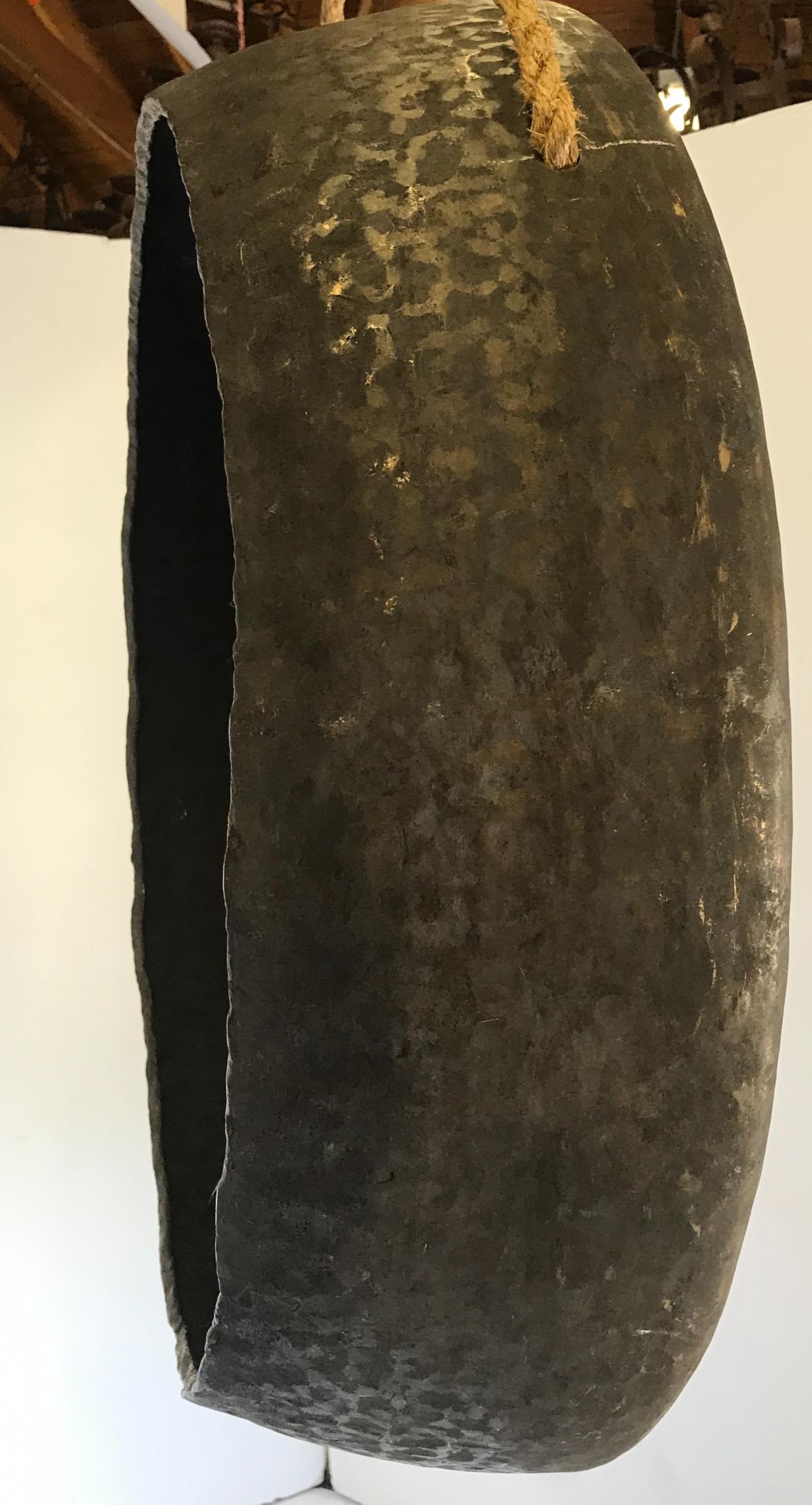 Very Large Scale Bronze Gong with Striker 1