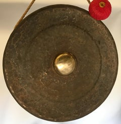 Very Large Scale Bronze Gong with Striker