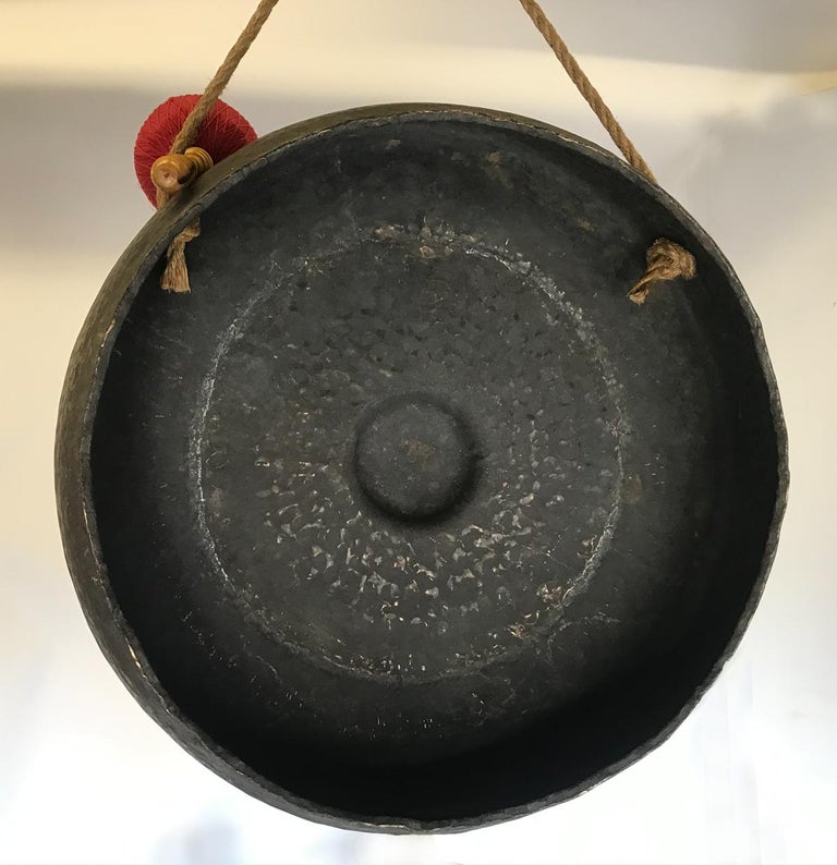 Very Large Scale Bronze Gong with Striker For Sale at 1stDibs