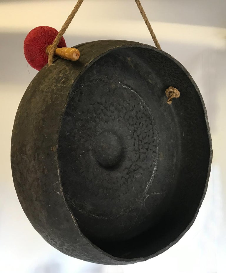 Very Large Scale Bronze Gong with Striker For Sale at 1stDibs