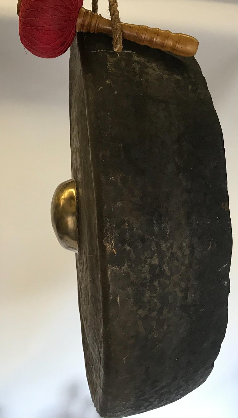 Very Large Scale Bronze Gong with Striker For Sale at 1stDibs