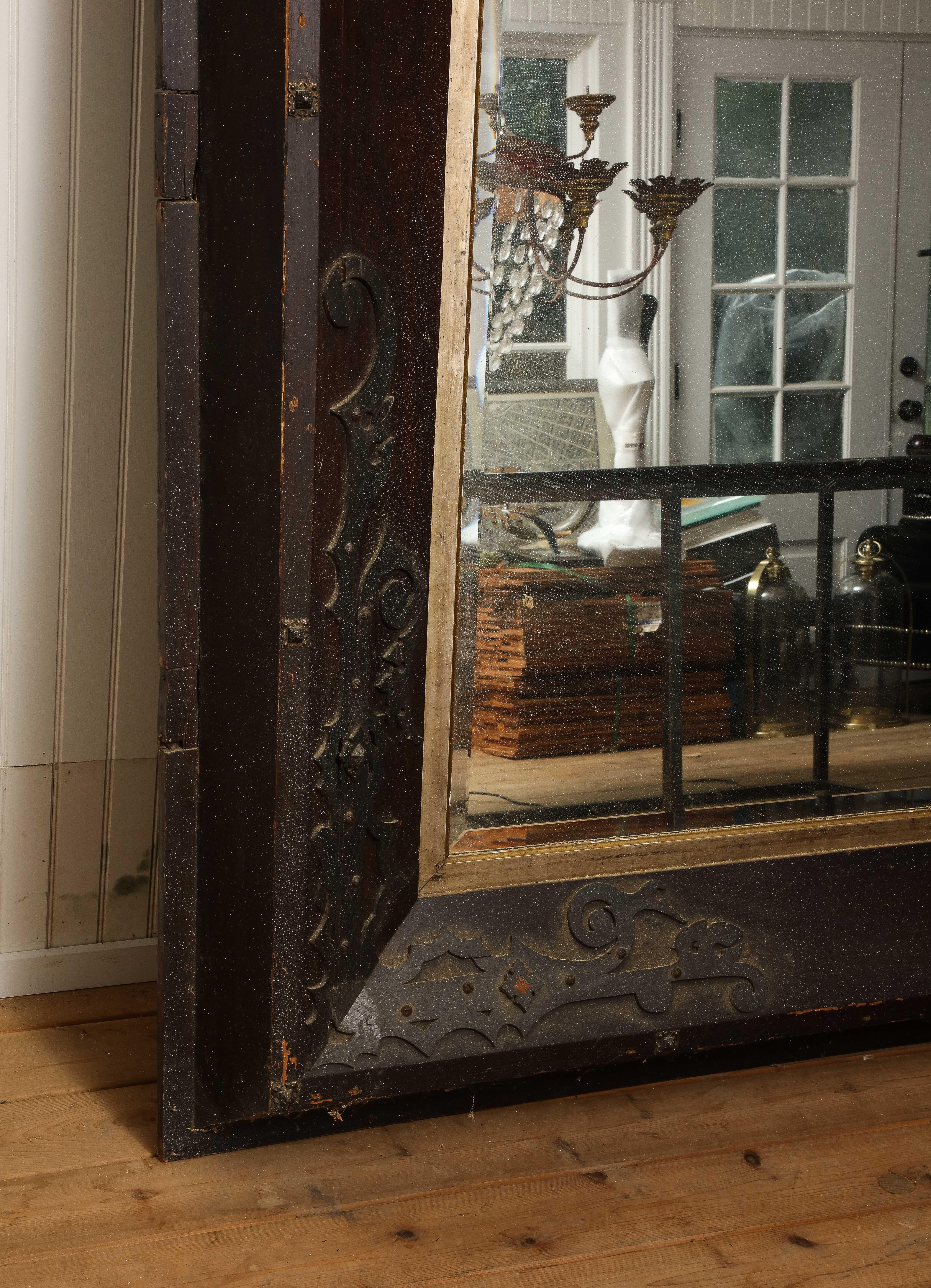 Very Large Scale Decorative Carved Wood Frame Mirror 1