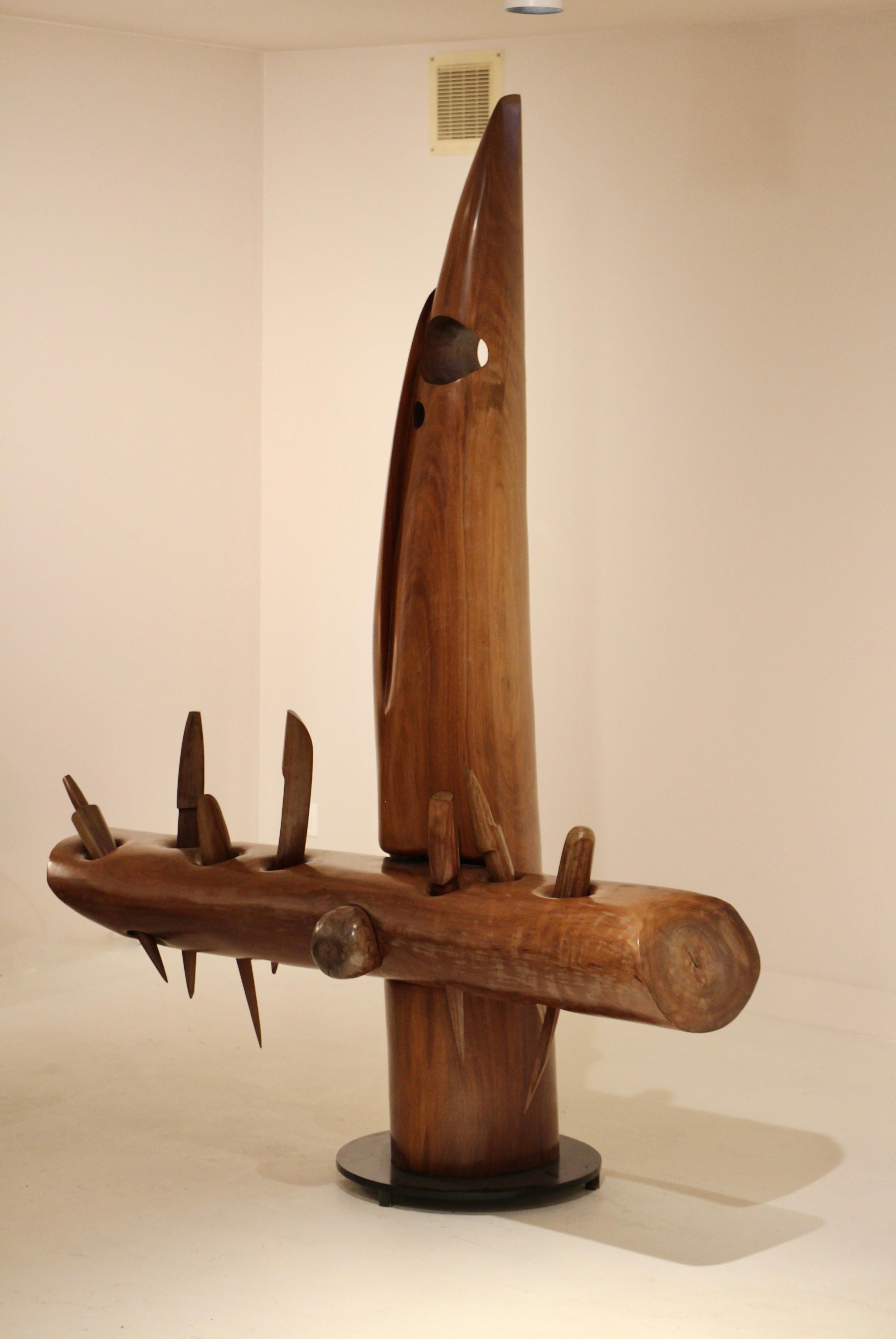 Sehr große Skulptur von Elvio Becheroni, 1991 (Primitiv)