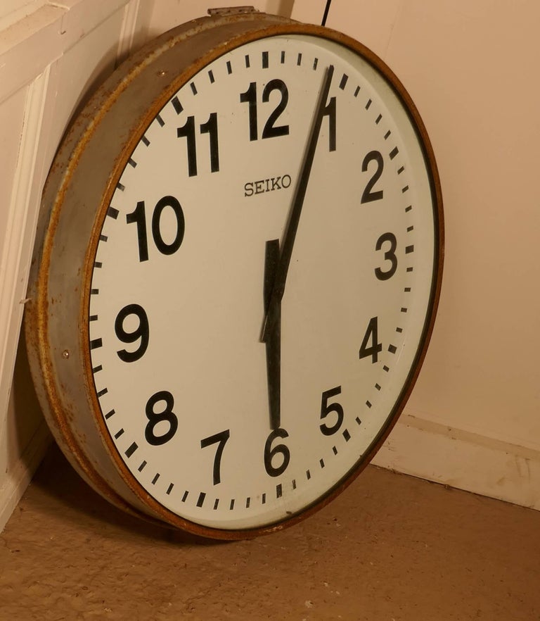 Very Large Seiko Industrial Wall Clock, Slave Clock at 1stDibs