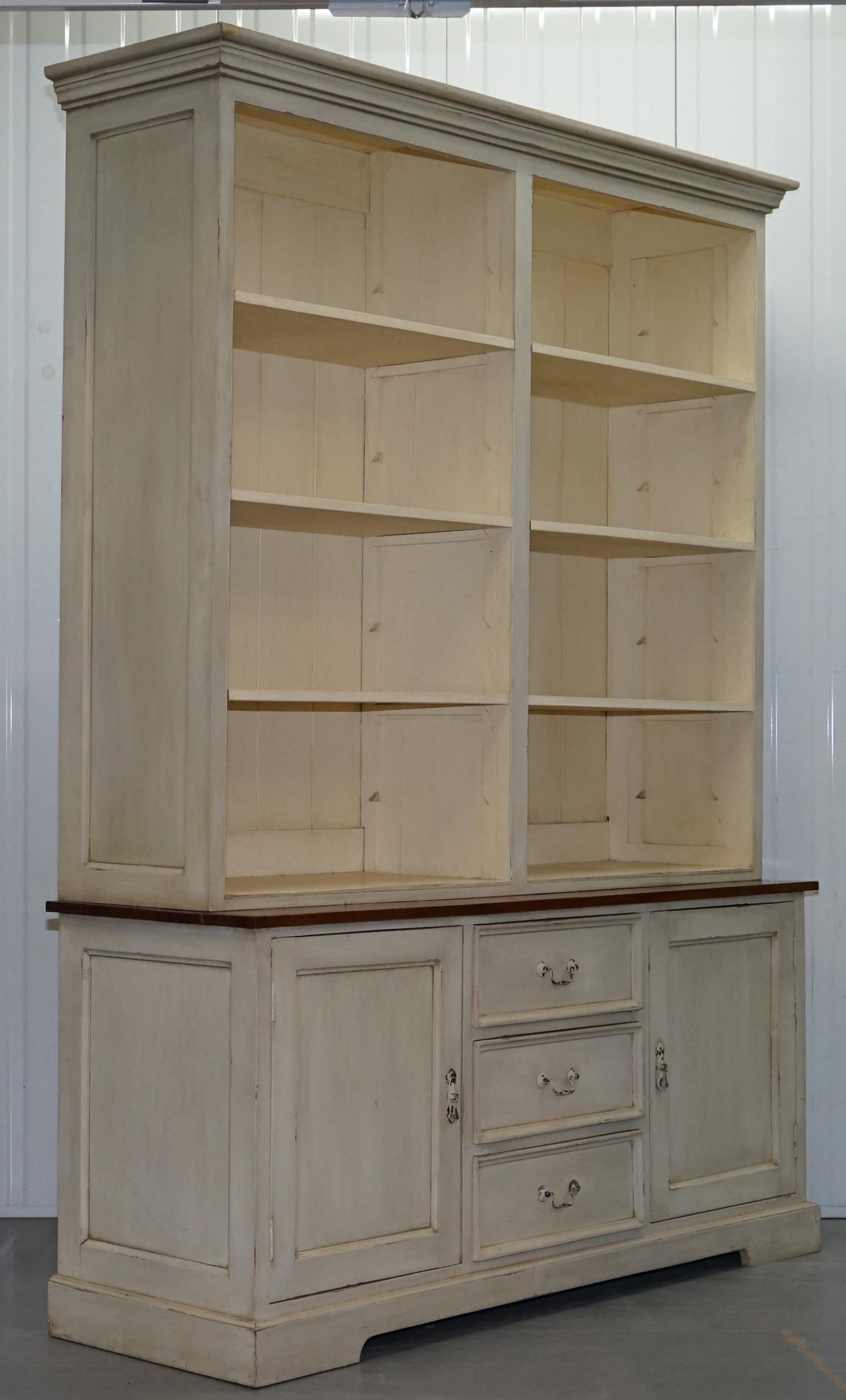 Very Large Shaker Kitchen Haberdashery Cupboard Dresser Bookcase Paneled Oak 11