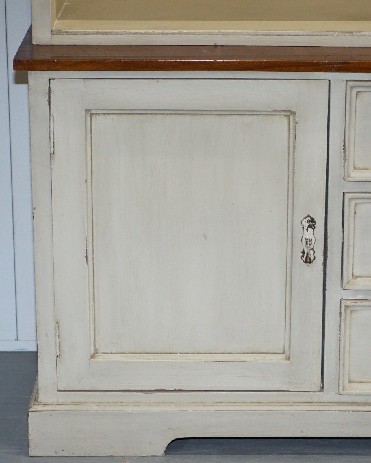 Very Large Shaker Kitchen Haberdashery Cupboard Dresser Bookcase Panelled Oak 3
