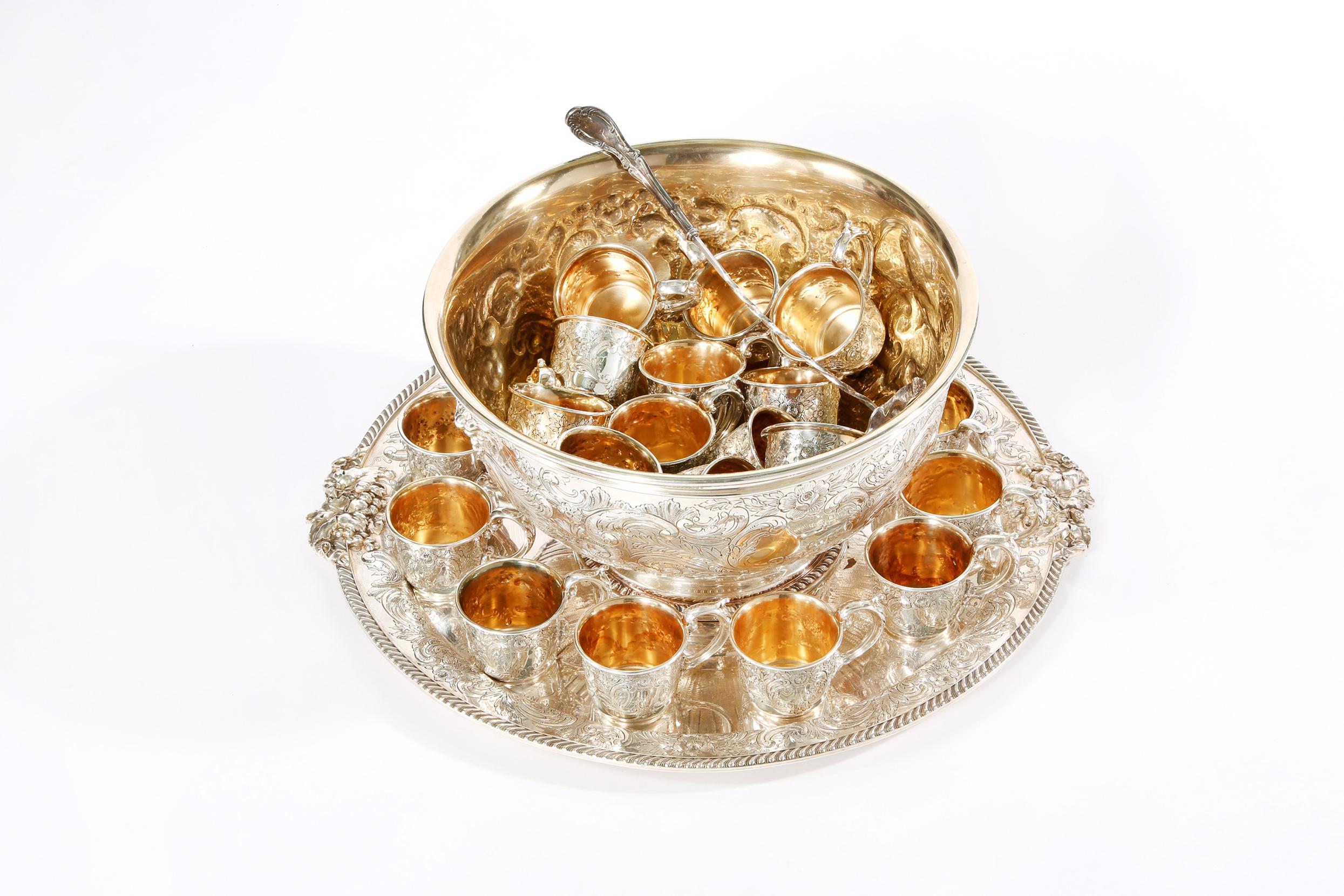 gold punch bowl