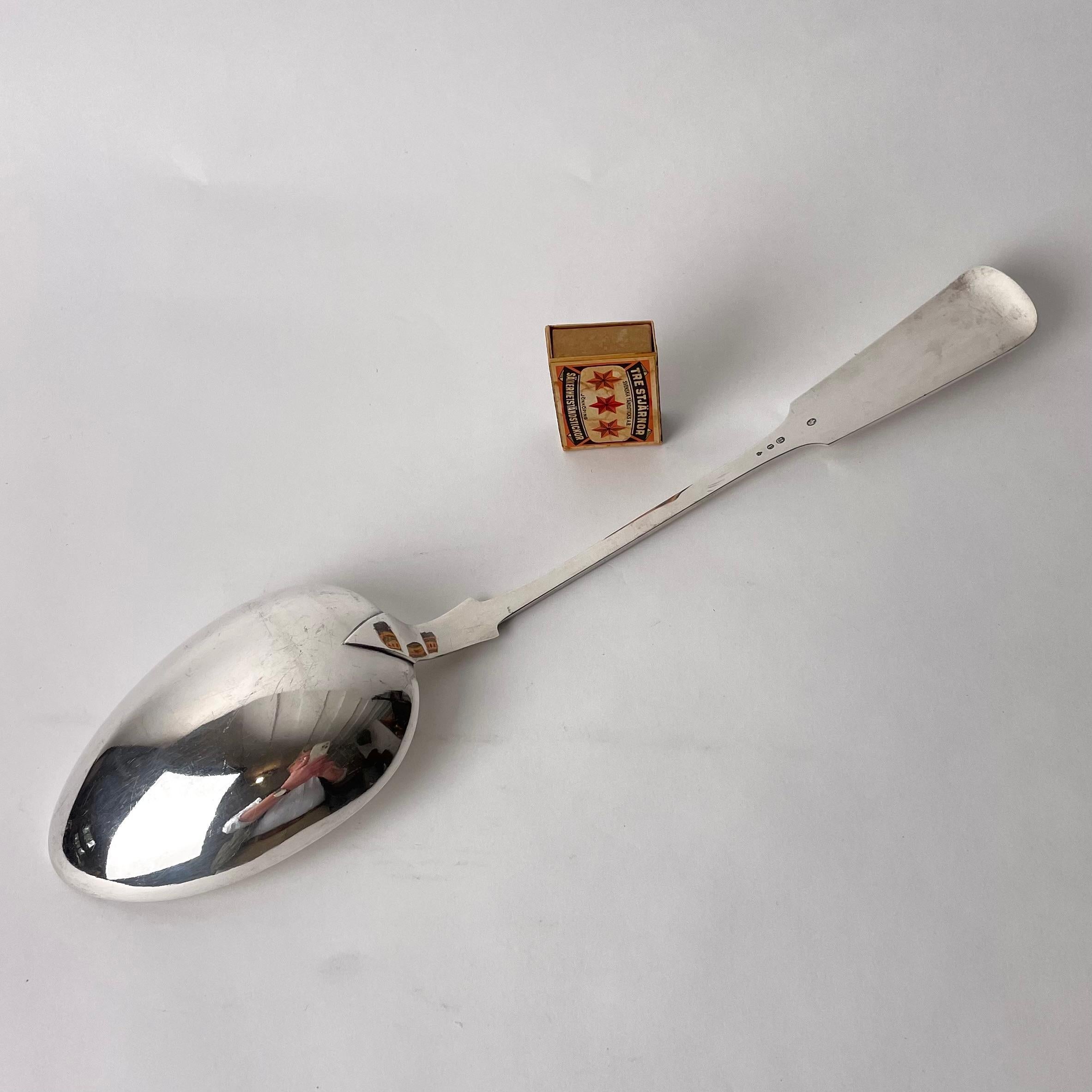 Danish Very large silver plated Ragout Spoon from Denmark in a classic design For Sale