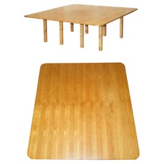 mesa de comedor de taller de madera maciza muy grande se separa en el centro