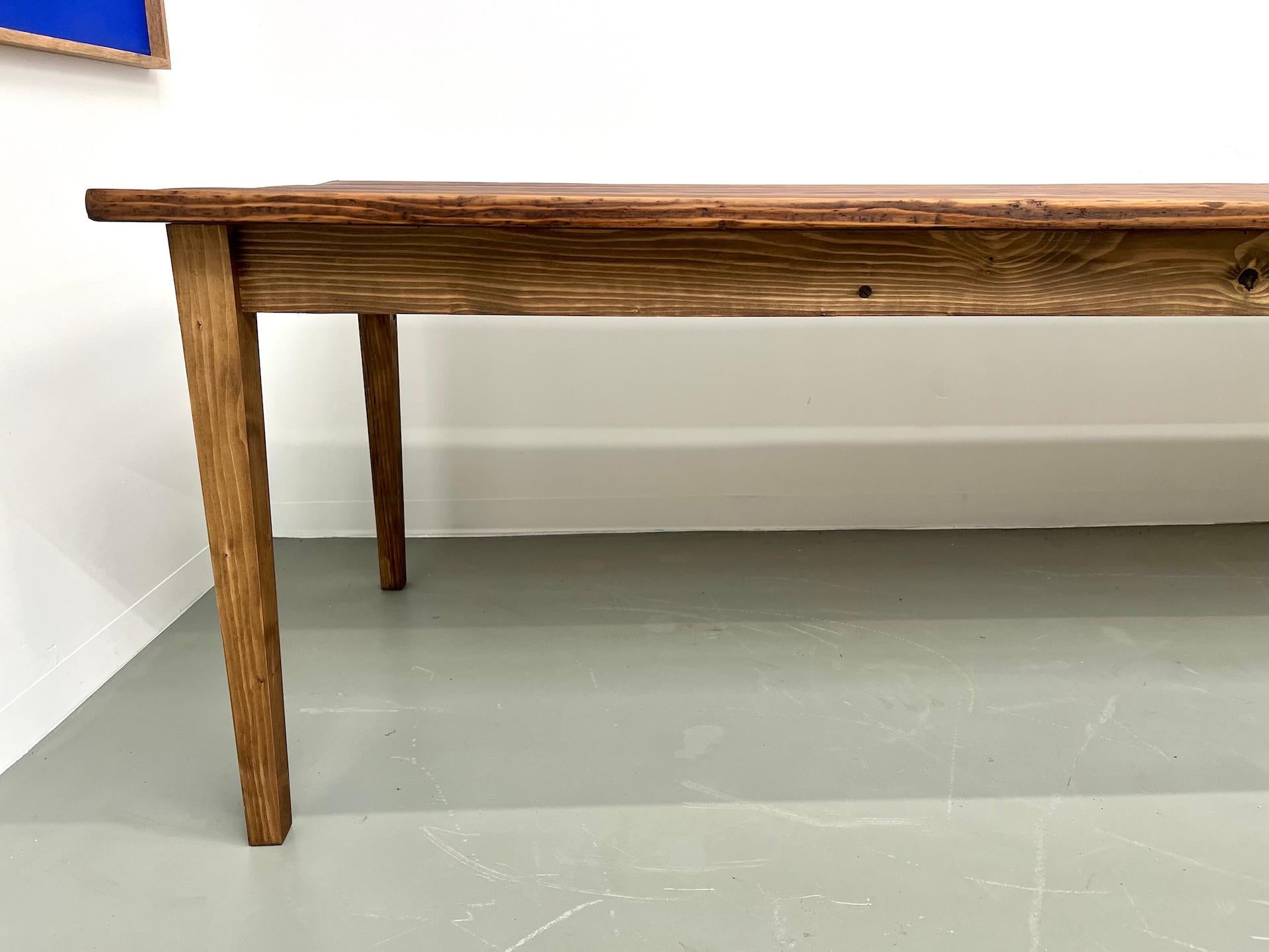 Très grande table de ferme en pin massif, années 1950 en vente 1