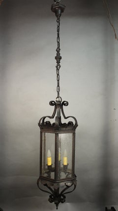 Very Large Spanish Revival 1920s Lantern Salvaged from Local Estate