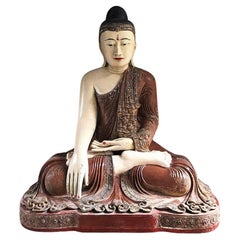 Sehr große und besondere antike Buddha-Statue aus Birma, Sonderanfertigung