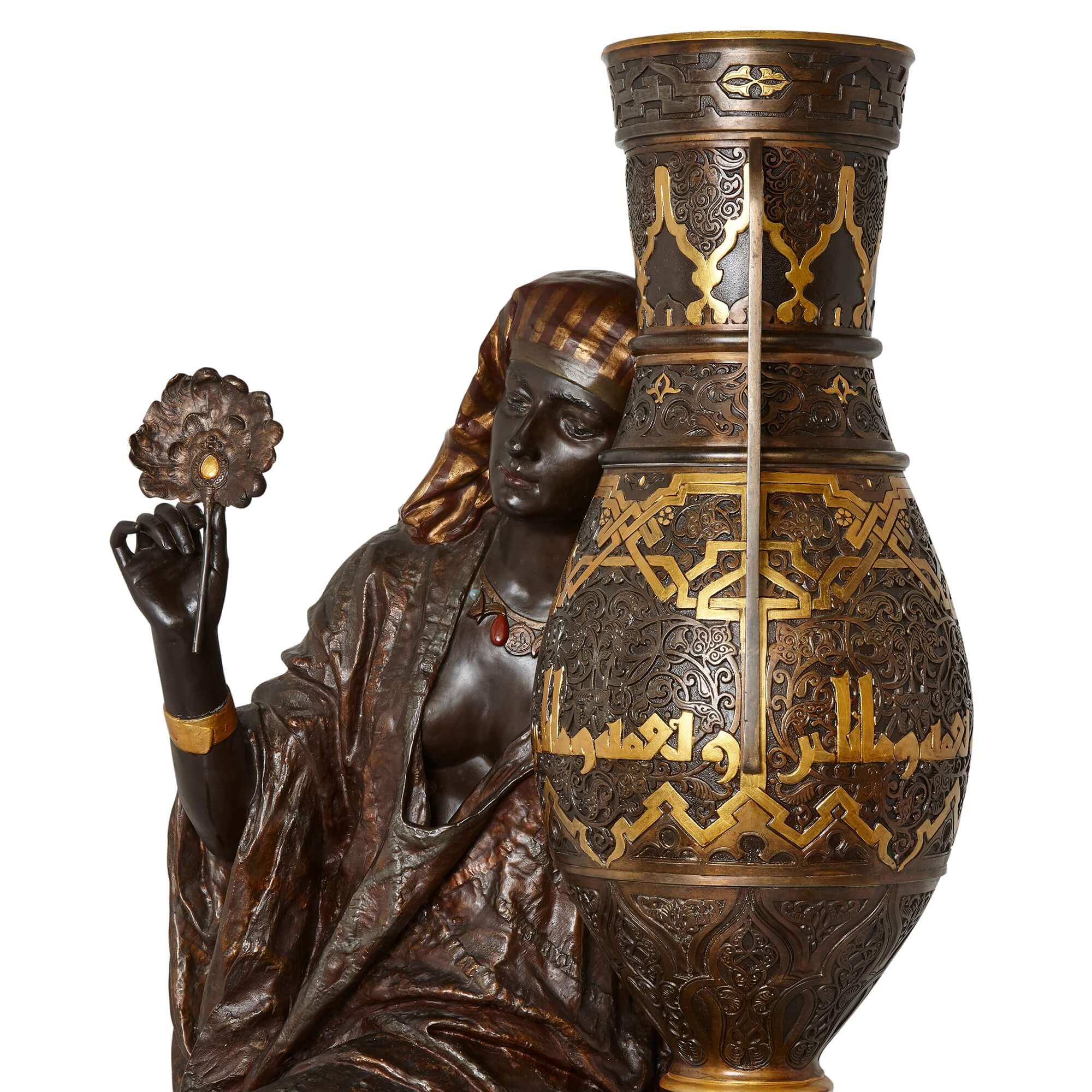 Islamic Very Large Spelter Orientalist Sculpture Attributed to Hottot For Sale